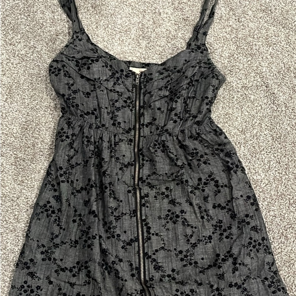 BeBop Black and Gray Sleeveless Scoop Neck Mini Sundress